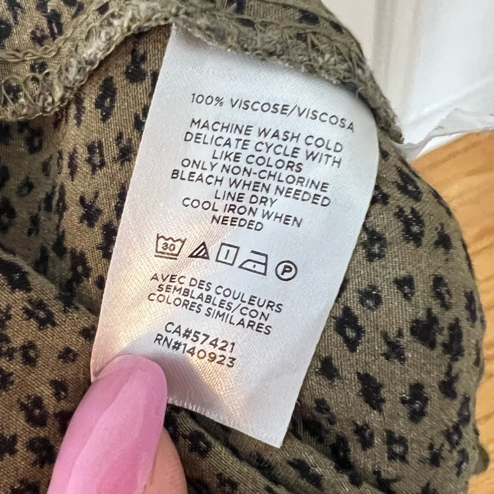 LOFT Olive Midi Dress with Ruffle Hem and 3/4 Sleeves, Medium - Picture 11 of 12